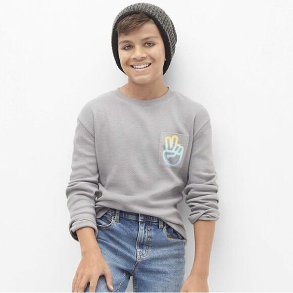 Thereabouts Boys Crew Neck Long Sleeve Thermal Top - Picture 2 of 4